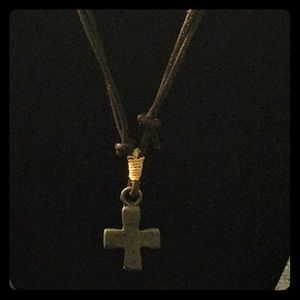 Leather and metal cross